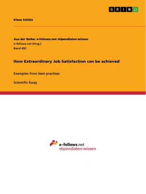 cover image of How Extraordinary Job Satisfaction can be achieved